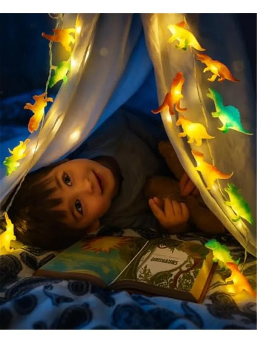 Dinosaur String Lights LED Remote Timer USB Battery Kids Room Decor Lamp